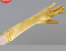 Golden Satin Opera Gloves – Long Princess Costume Gloves Matching Belle Costume