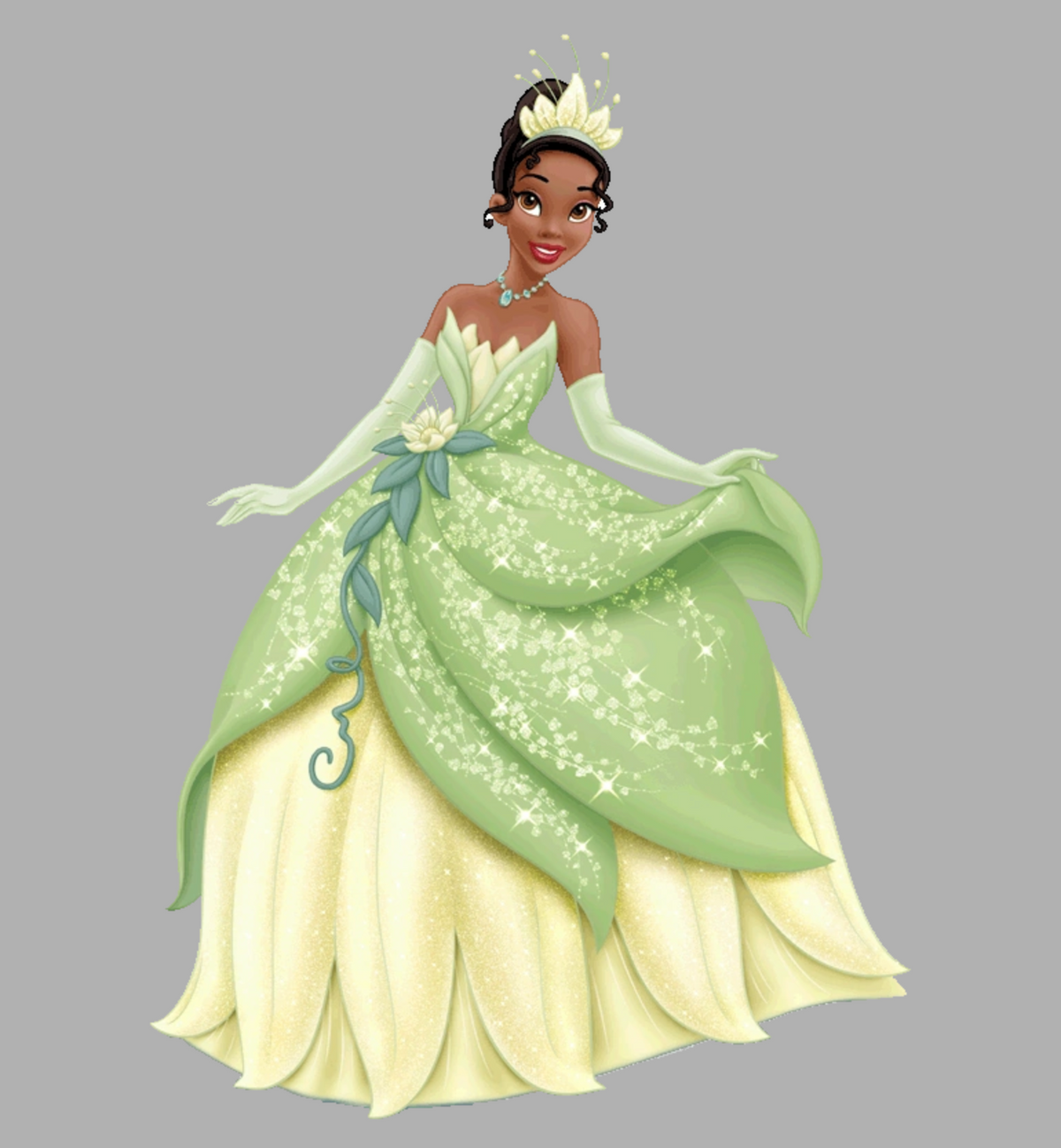 Enchanted Lily Princess Gown – Green & Ivory Fairytale Costume - Movie Inspired Tiana Costume