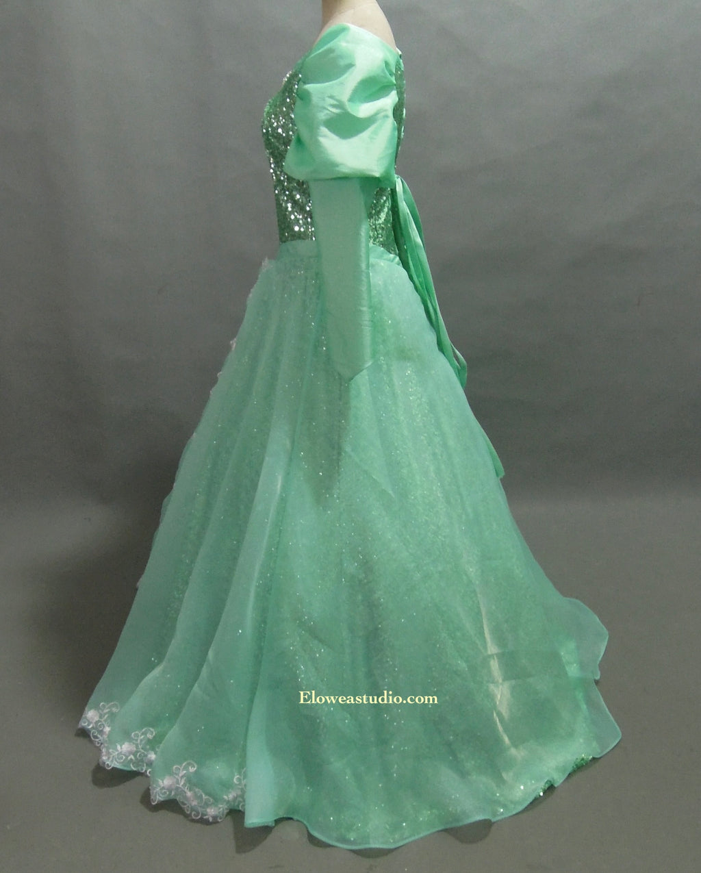 Mint Green Fairytale Sequin Princess Gown Green Ariel Inspired