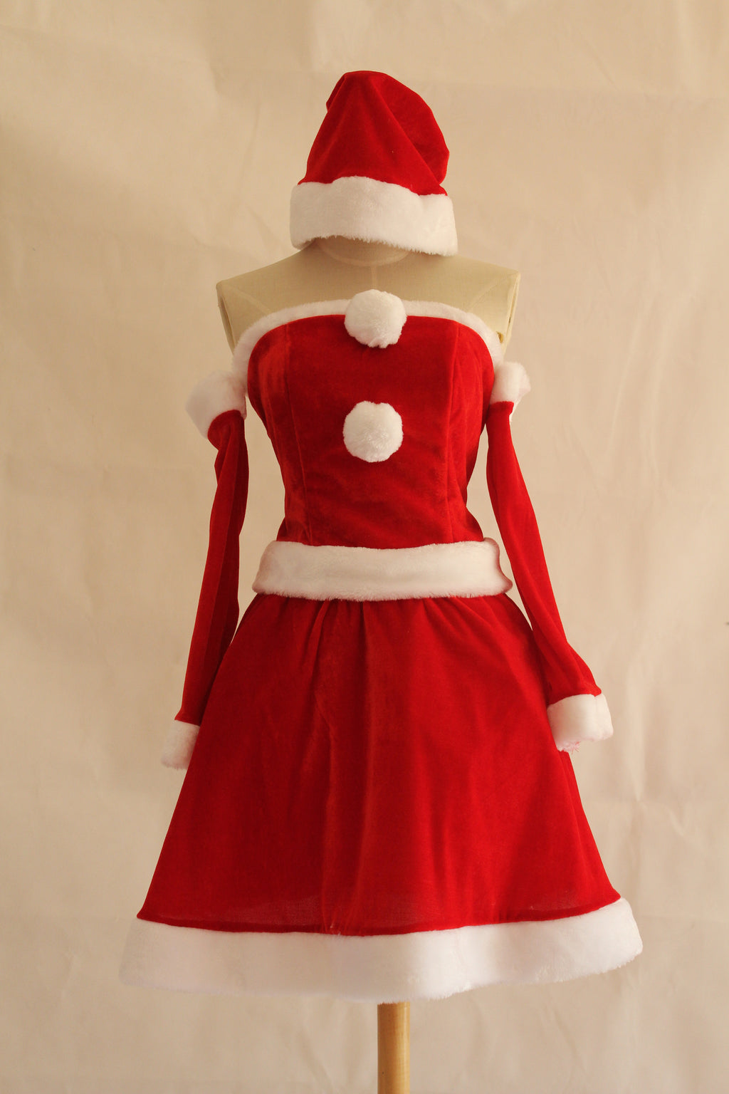 Classic Santa Christmas Dress – Red Velvet Festive Costume