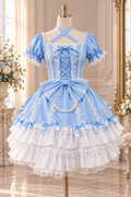 Sky Blue Classic Lolita Lace Dress