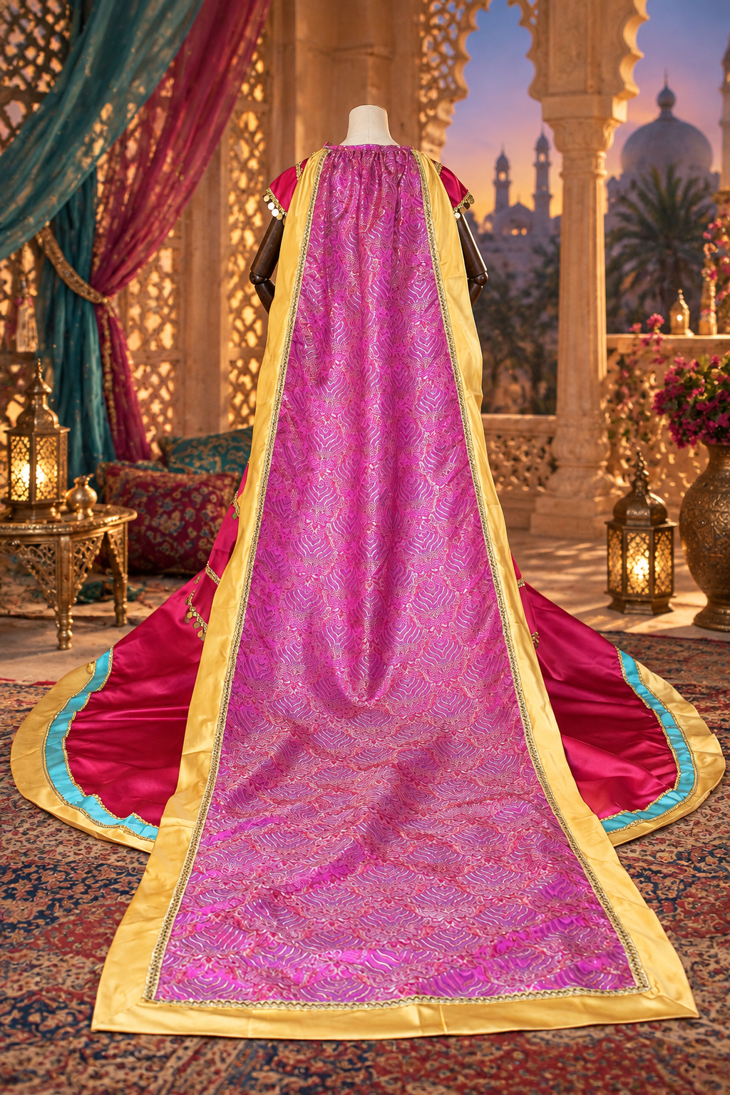 Arabian Nights Princess Costume – Fuchsia & Turquoise Gown
