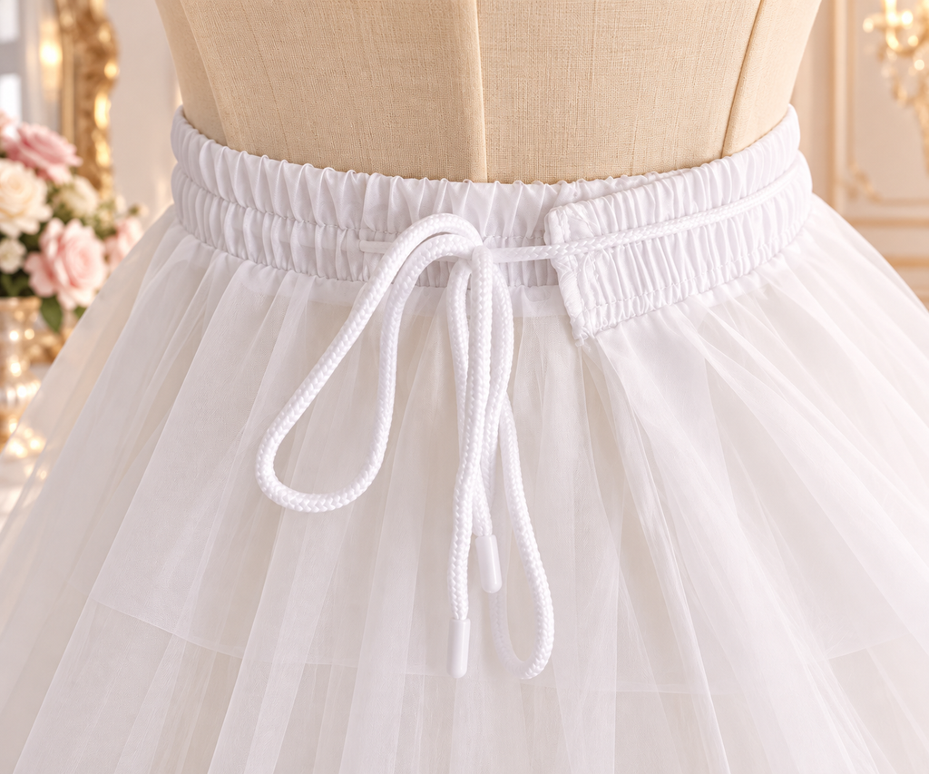 White Layered Bridal Petticoat – Full Length Crinoline Underskirt