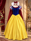 Fairytale Princess Velvet & Satin Gown with Cape Snow White Inspired