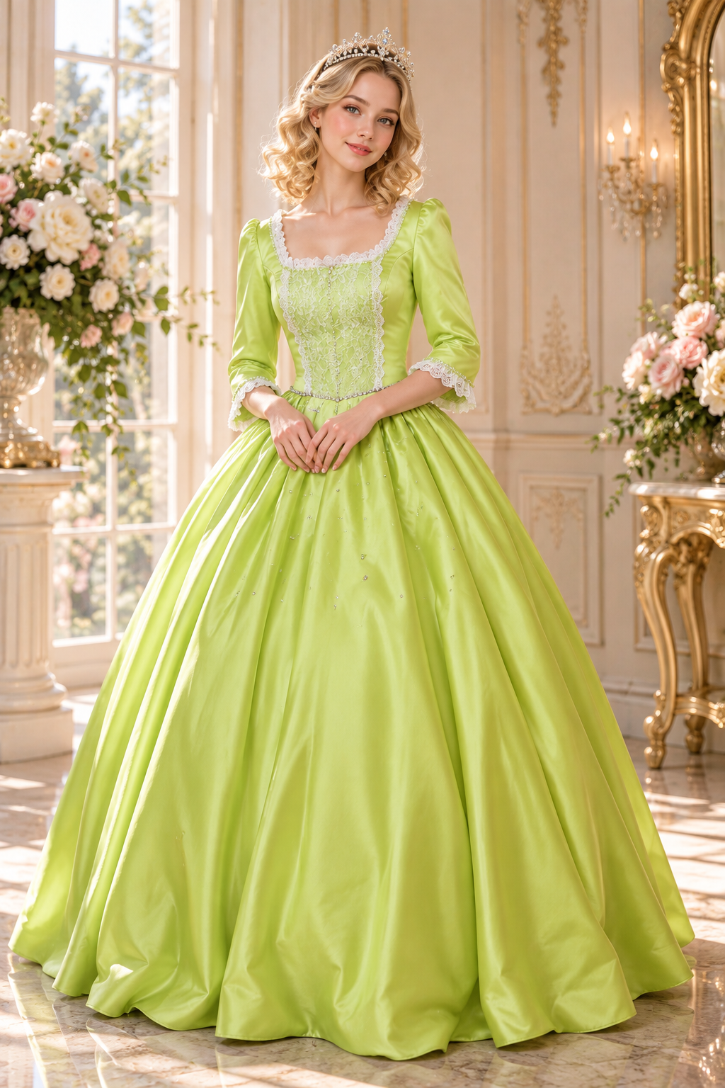 Lime Green Fairytale Princess Gown Movie Inspired Sofia the First Princess Amber costume
