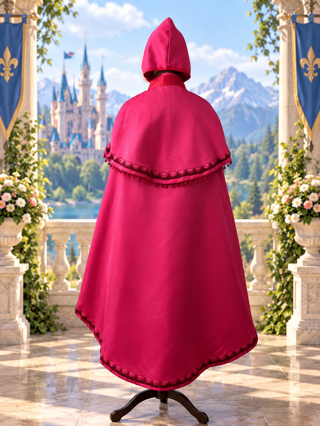 Anna-Inspired Winter Princess Costume with Hooded Cape