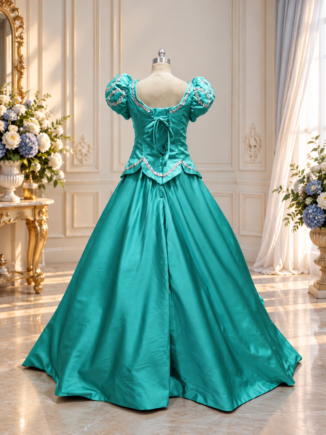 Teal Fairytale Princess Gown – Made to Order