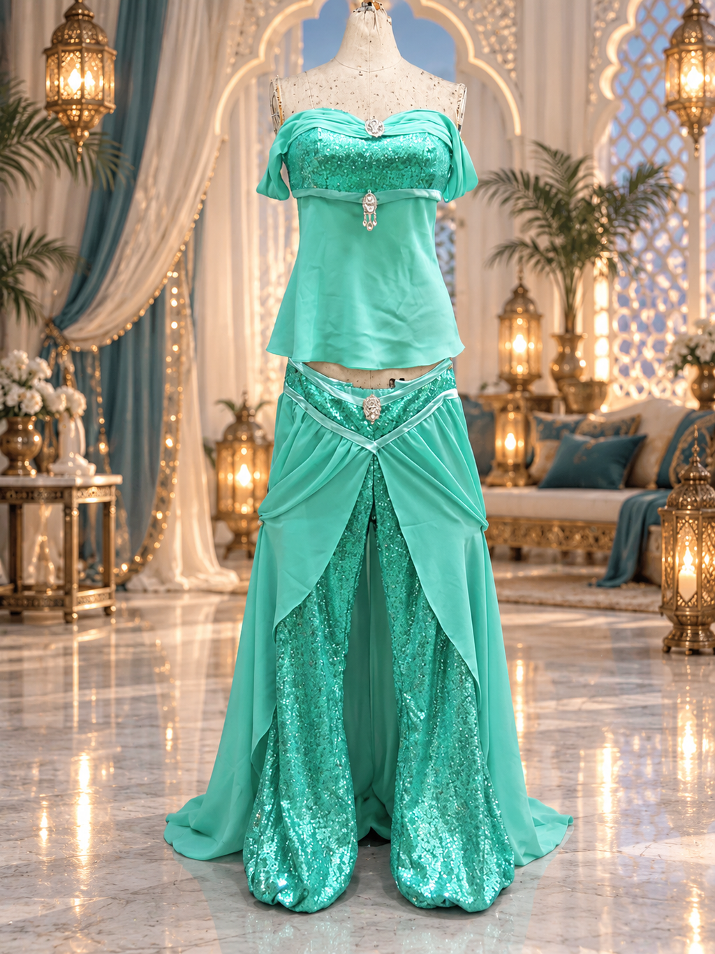 Arabian Princess Inspired Turquoise Costume