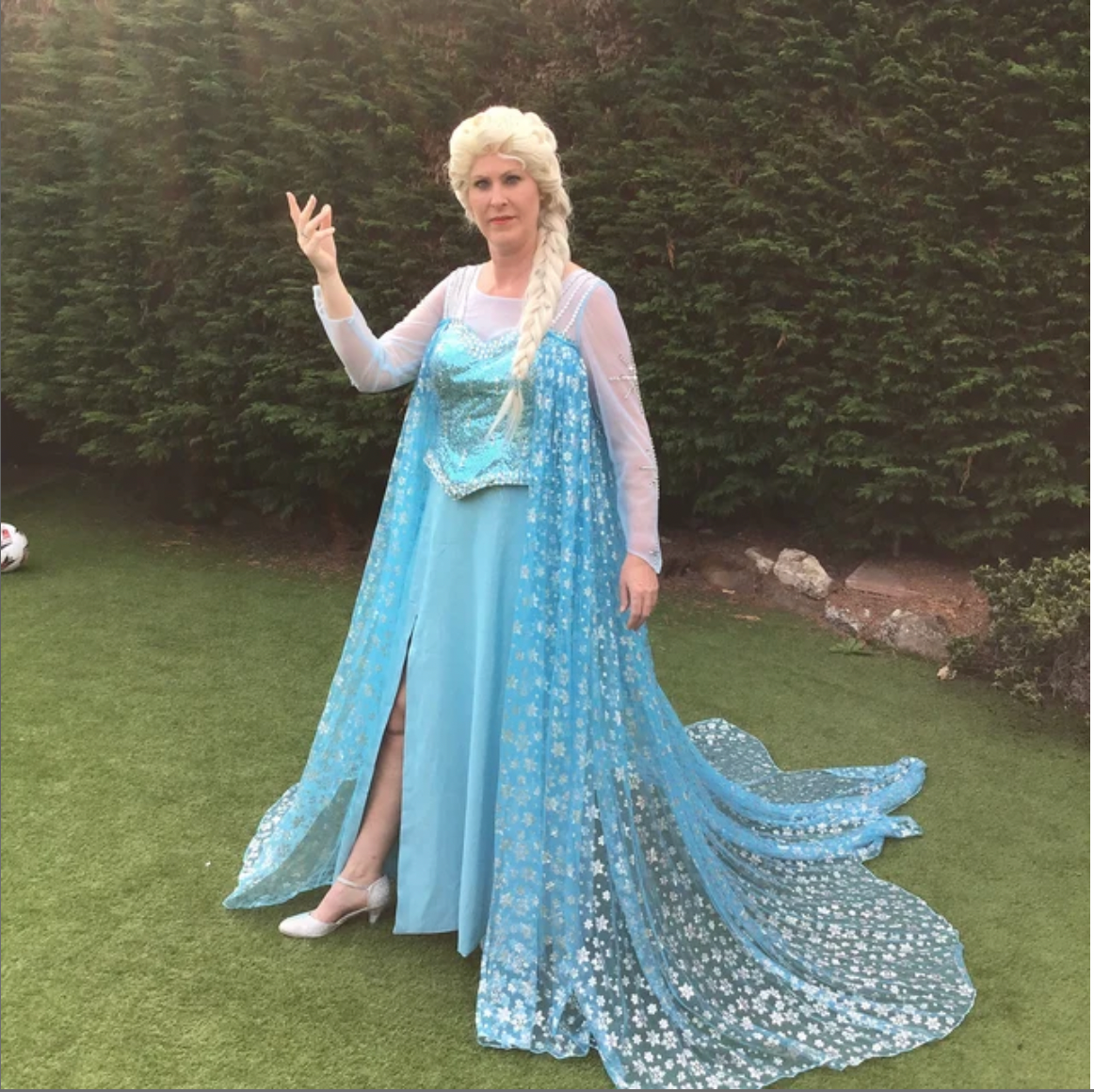 Ice Queen Inspired Gown with Snowflake Cape Elsa Inspired
