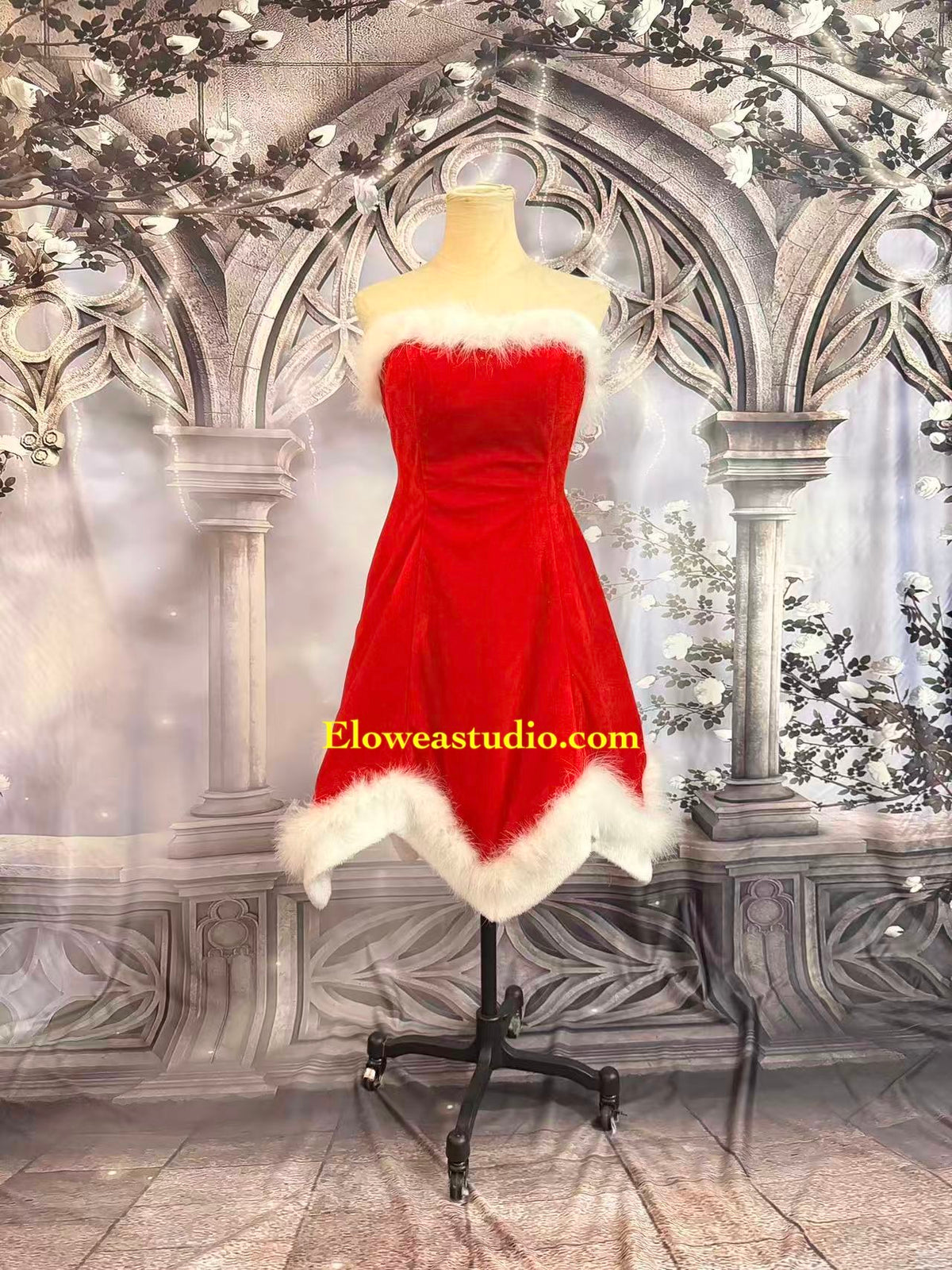 Christmas Fairy Dress – Red Velvet Tinkerbell-Inspired Costume