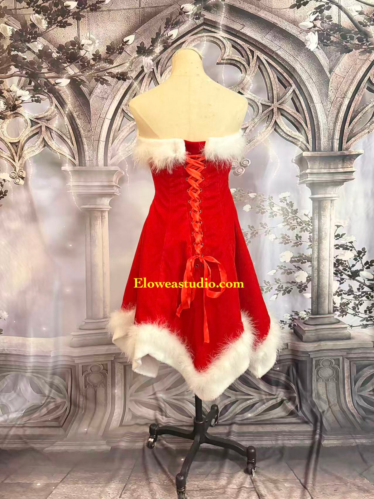 Christmas Fairy Dress – Red Velvet Tinkerbell-Inspired Costume