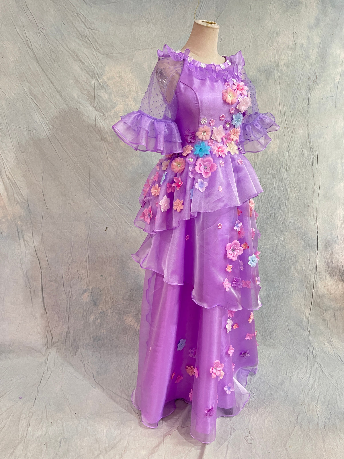 Movie-Inspired Isabella Costume Purple Floral Fancy Dress Costume