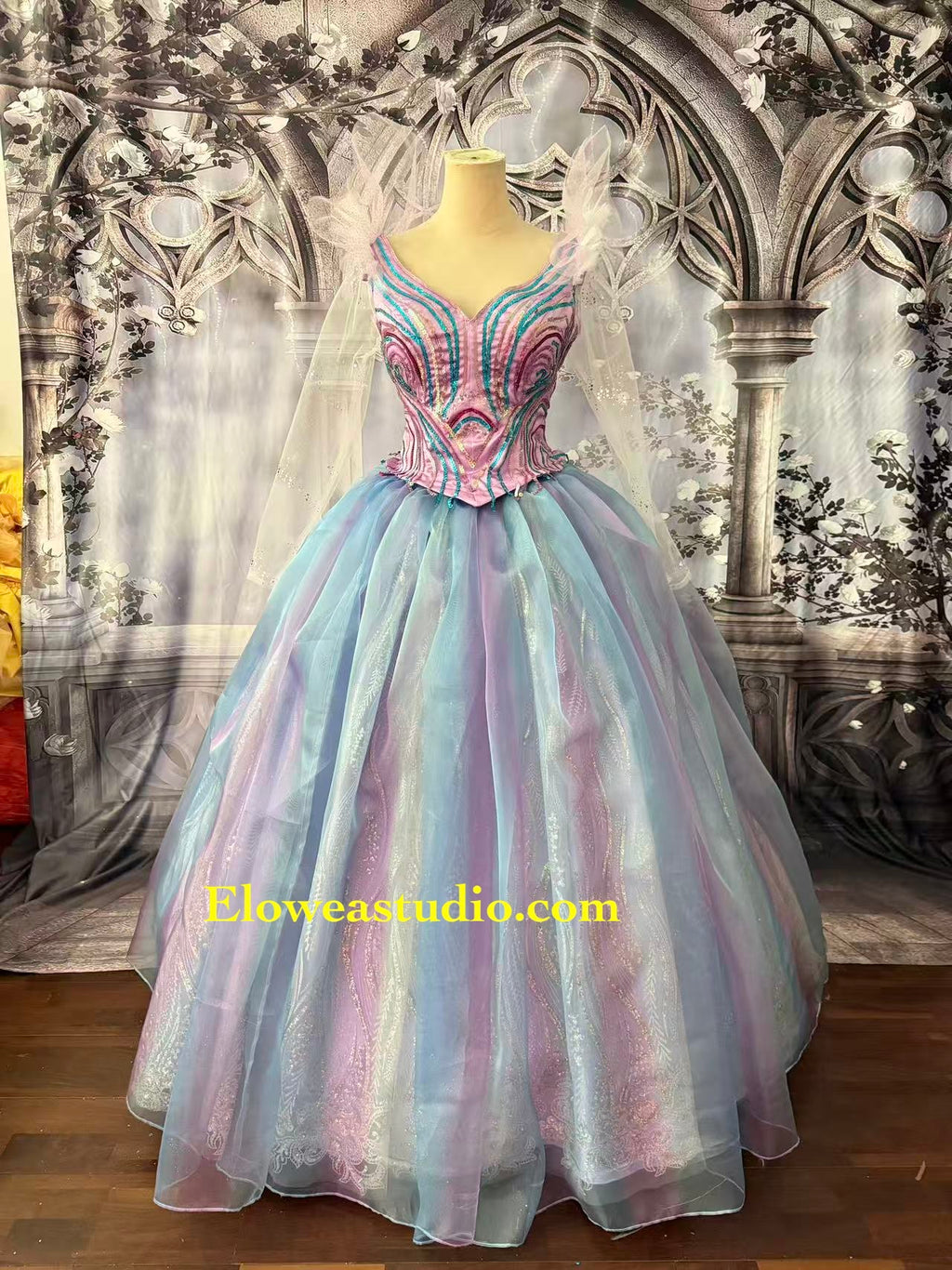 Glinda Inspired Iridescent Ball Gown – A Touch of Magic