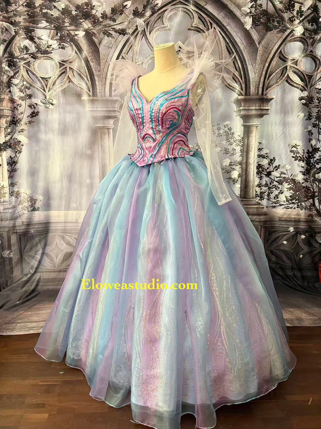 Glinda Inspired Iridescent Ball Gown – A Touch of Magic