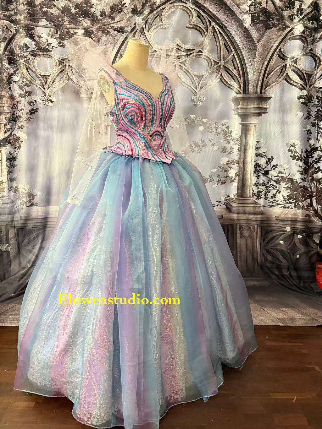 Glinda Inspired Iridescent Ball Gown – A Touch of Magic