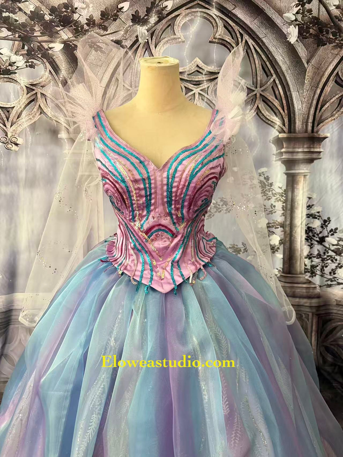 Glinda Inspired Iridescent Ball Gown – A Touch of Magic