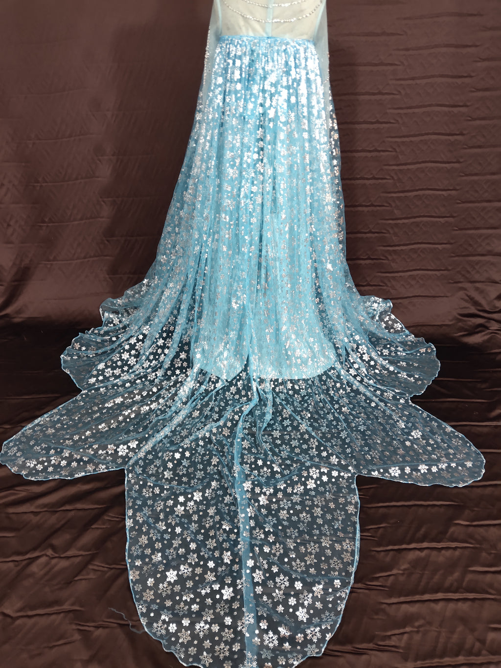 Ice Queen Inspired Gown with Snowflake Cape Elsa Inspired