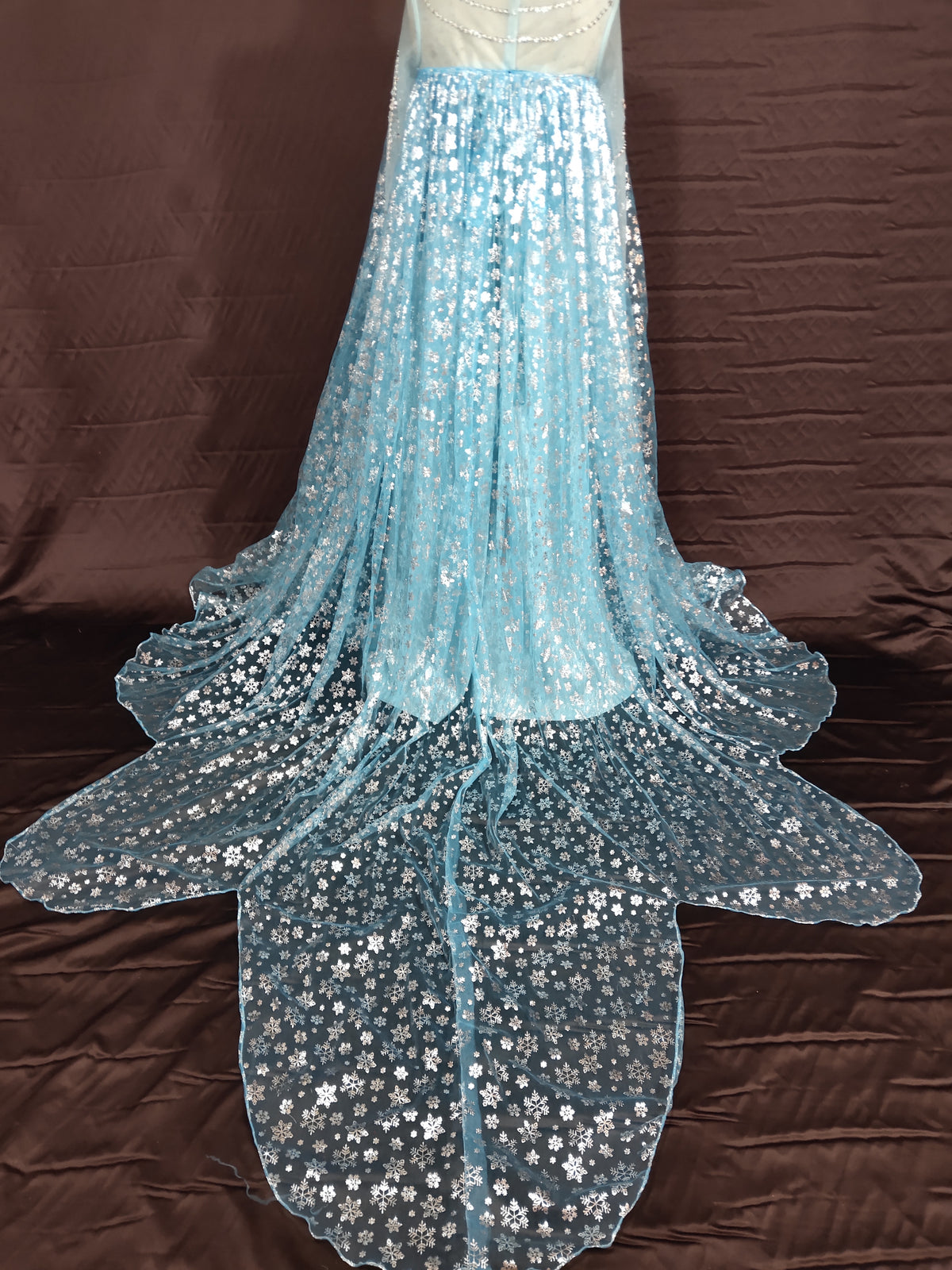 Ice Queen Inspired Gown with Snowflake Cape Elsa Inspired
