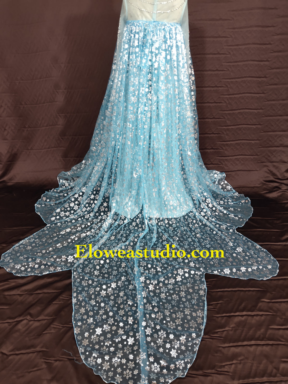 Ice Queen Inspired Gown with Snowflake Cape Elsa Inspired