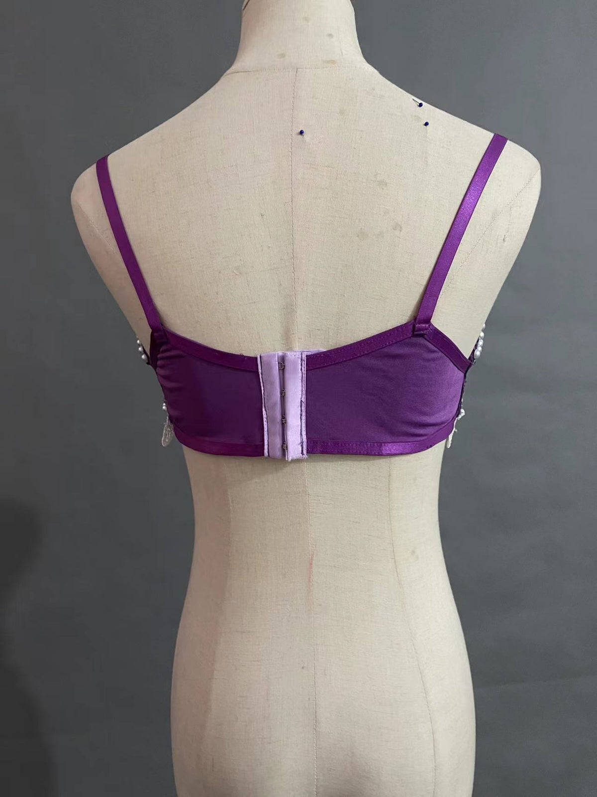 Ariel Inspired Purple Mermaid Shell Top – Pearl Embellished Cosplay Bustier
