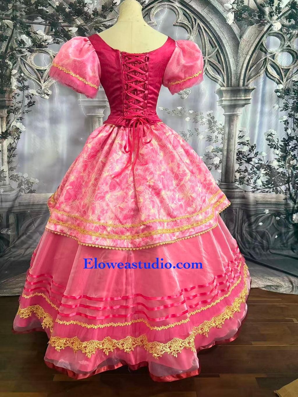 Pink Stepsister Gown – Cinderella-Inspired Fairytale Costume