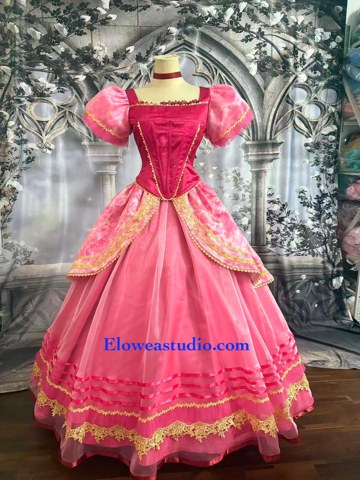 Pink Stepsister Gown – Cinderella-Inspired Fairytale Costume
