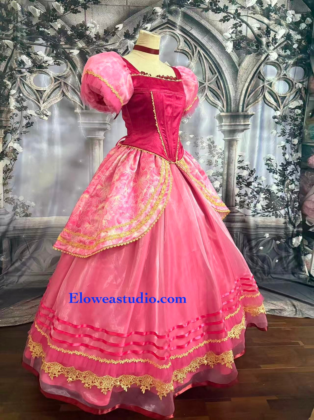 Pink Stepsister Gown – Cinderella-Inspired Fairytale Costume