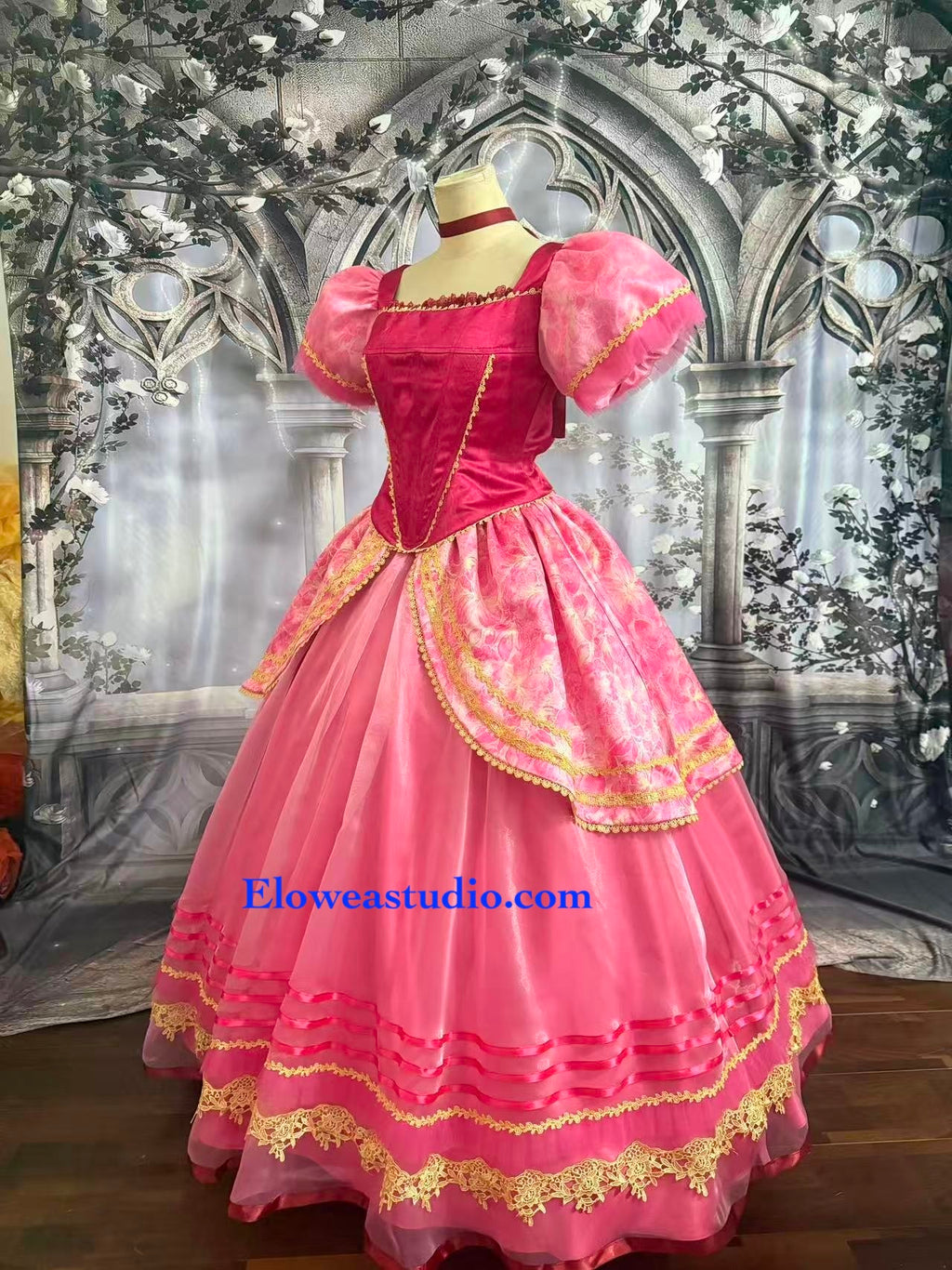 Pink Stepsister Gown – Cinderella-Inspired Fairytale Costume