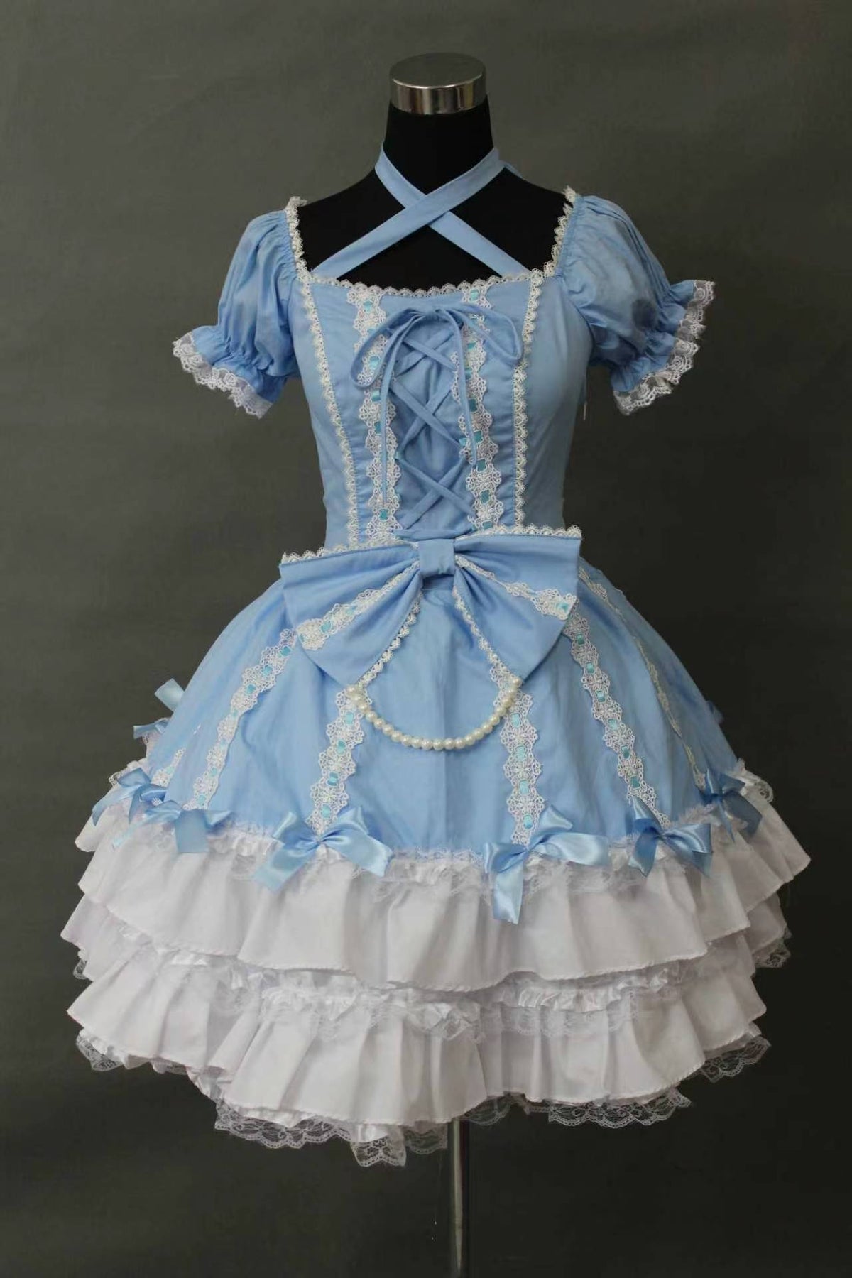 Sky Blue Classic Lolita Lace Dress