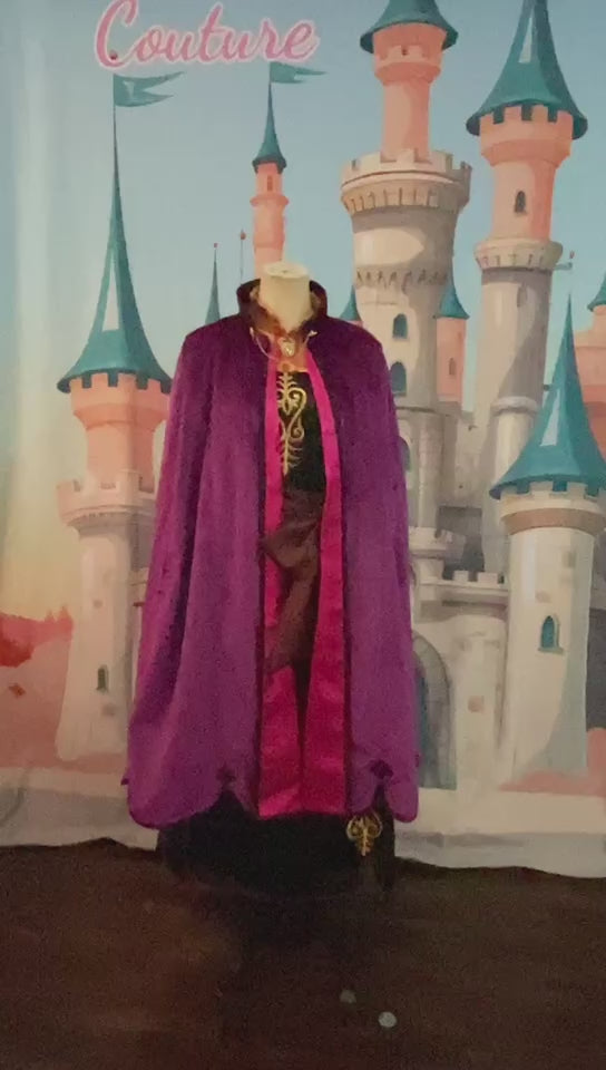 Anna Inspired Adventure Dress with Purple Velvet Cape